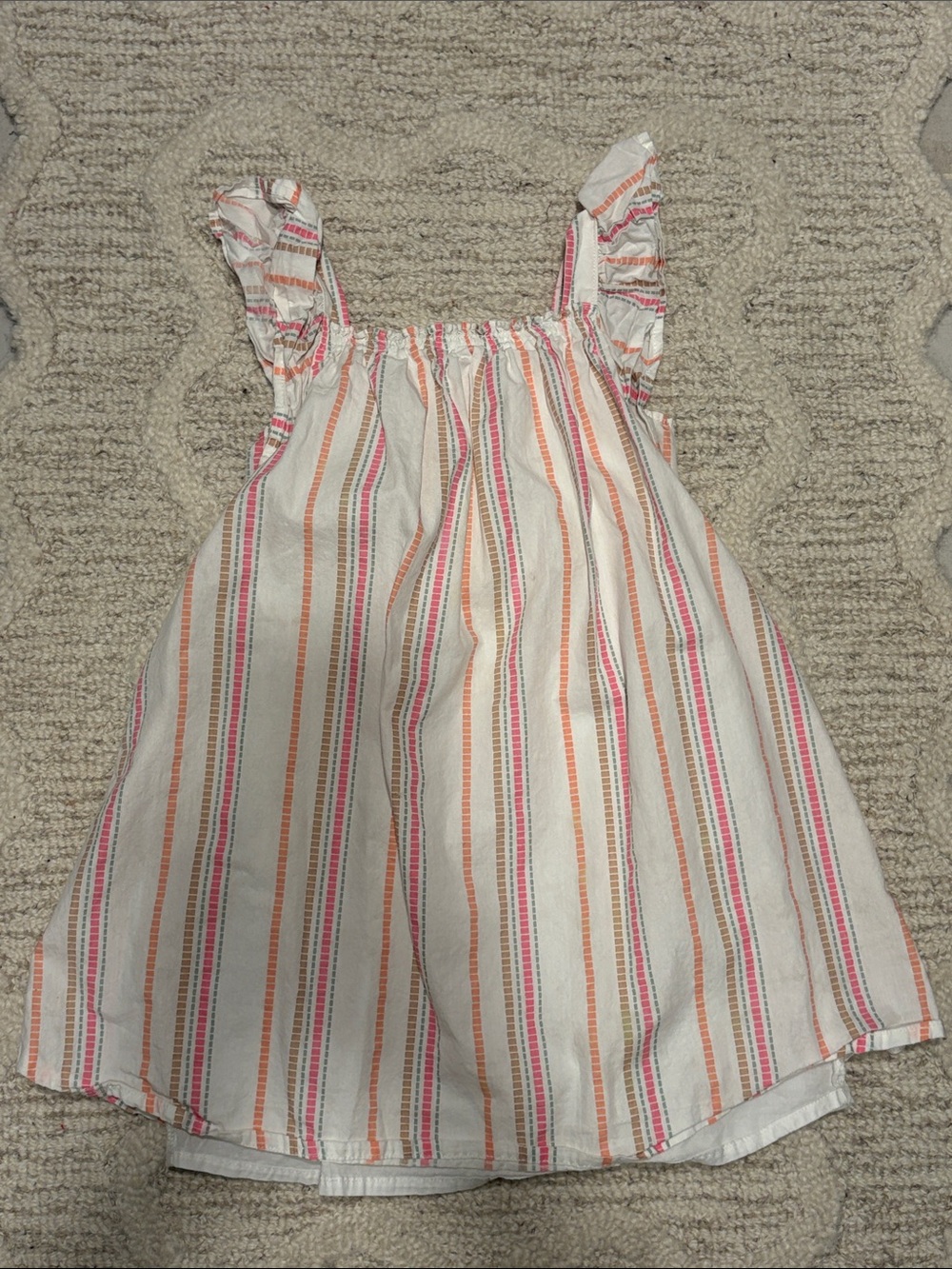 Rachel Zoe White Sundress with Pink & Orange Stripes